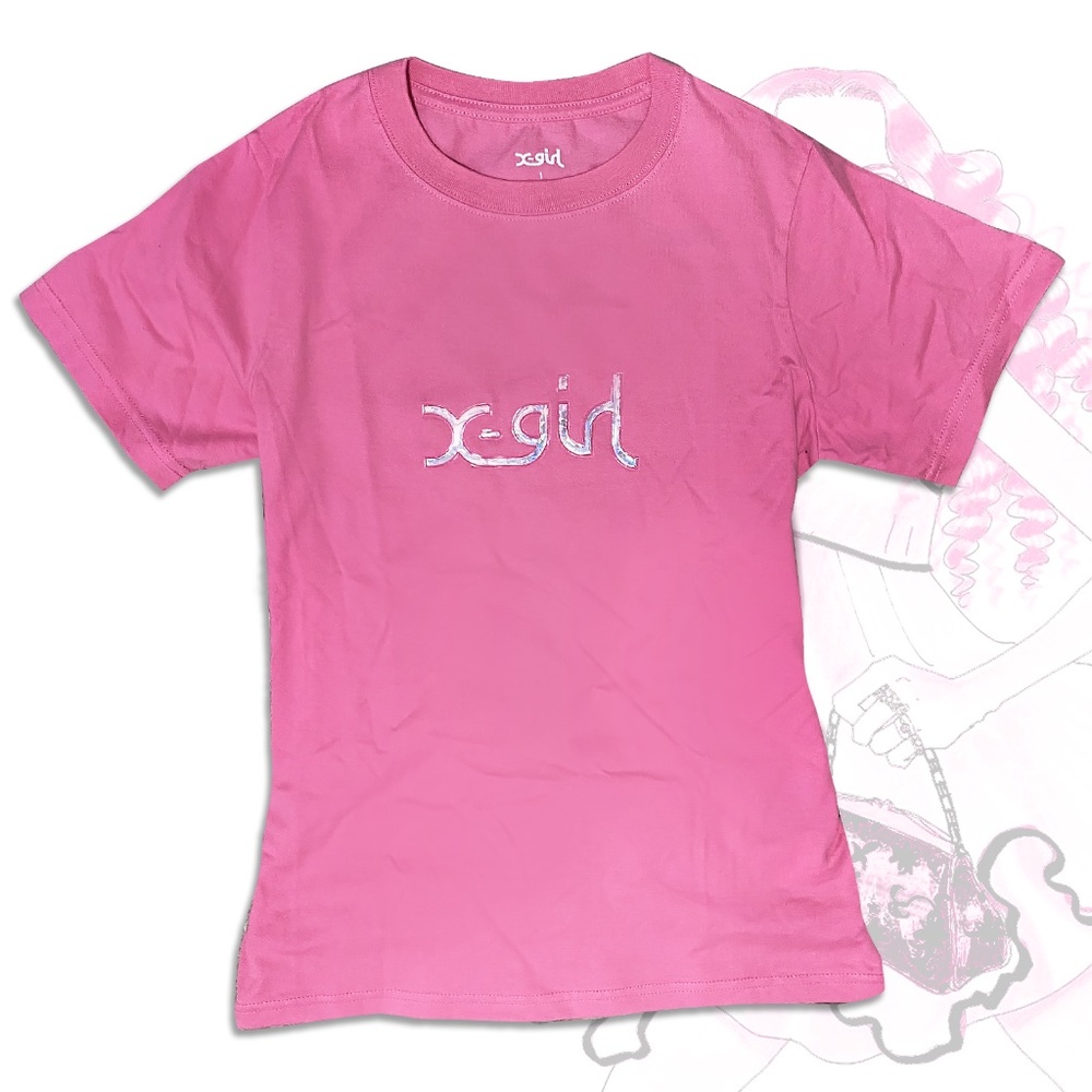 X-Girl Baby Pink Cyber Tee